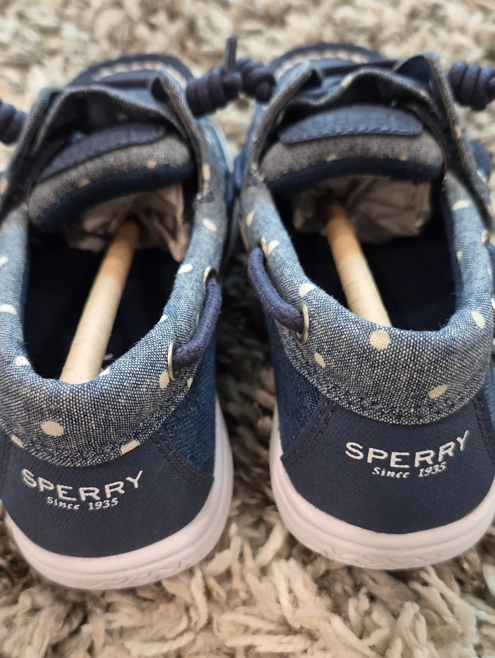 Sperry Polka Dot Shoresider Jr Boat Shoes